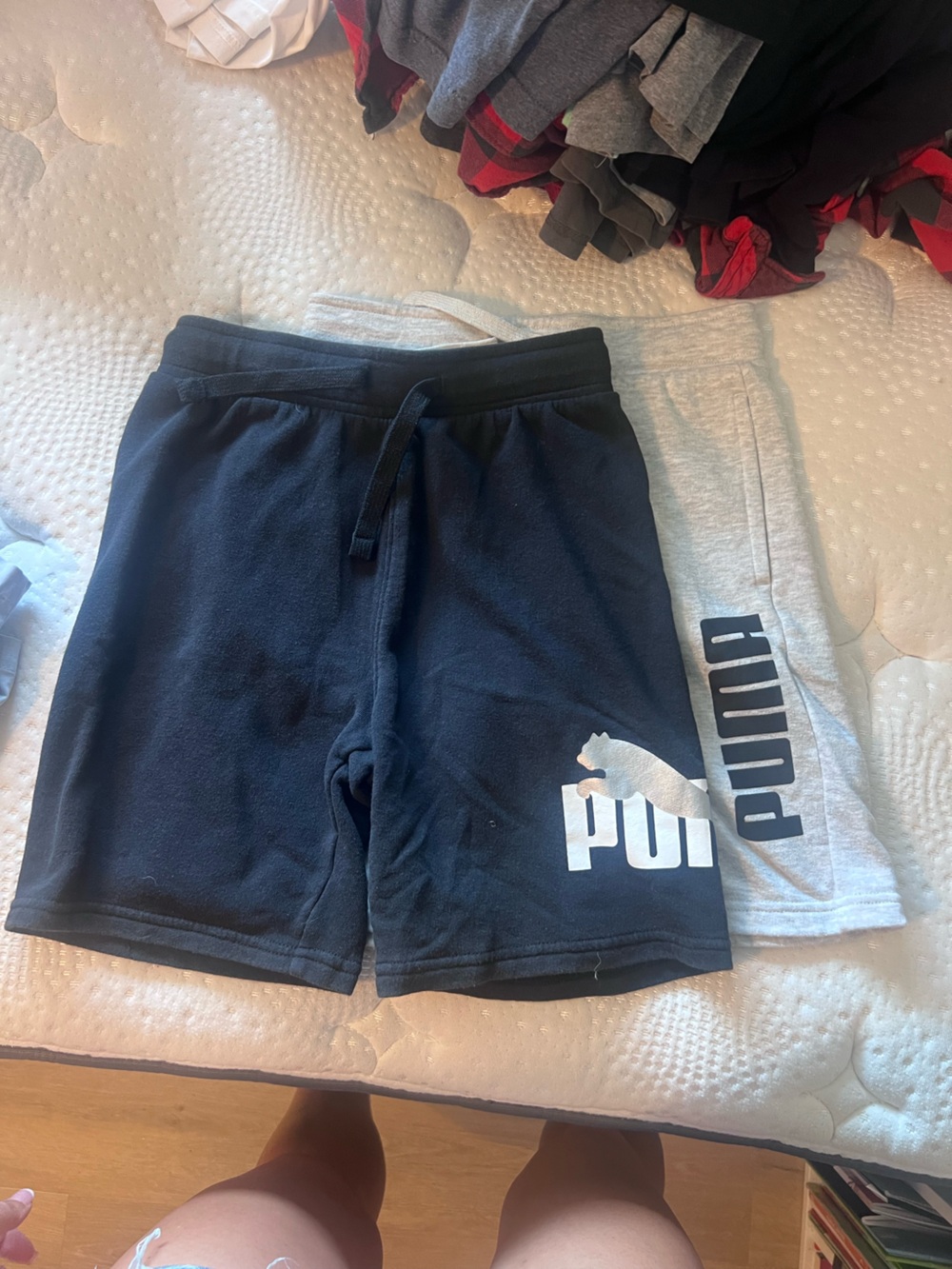 Puma Men's Navy Blue Athletic Shorts with White Logo